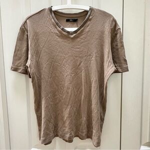 Men's Casual Brown V-Neck Tee
